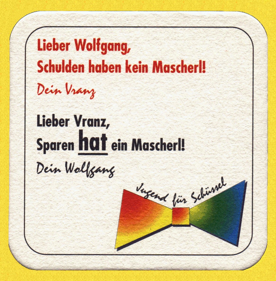 Auch eine Art der Werbung: der Bierdeckel-Brief